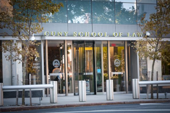 CUNY School of Law's front door